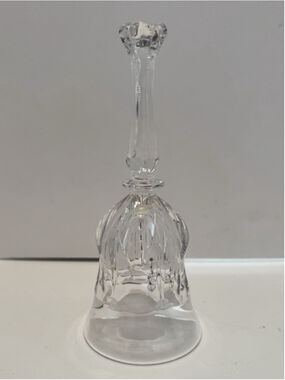 Vintage Clear Lead Crystal Glass Bell 8.25” Tall